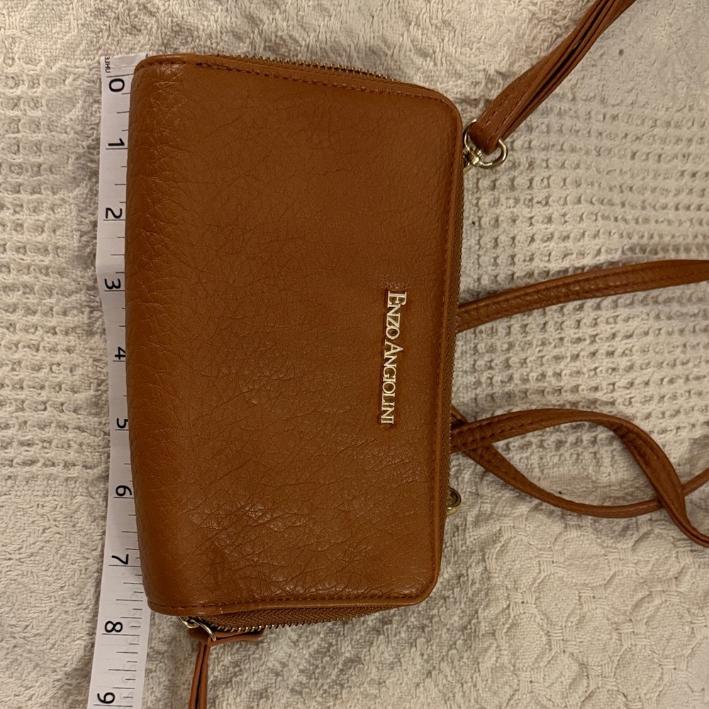 Enzo Angiolini Tan Leather Crossbody Bag